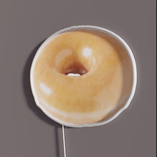 Load image into Gallery viewer, Krispy Kreme Original Glazed Donut RGB neon sign, side view with lights off showing acrylic backing and LED tube