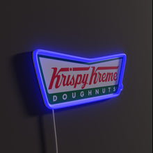 Load image into Gallery viewer, Krispy Kreme RGB neon sign, side view lit showing the depth of the acrylic sign