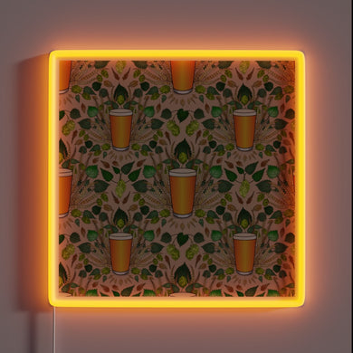 Glowing neon decor for a trendy lager beer garden ambiance