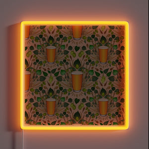 Glowing neon decor for a trendy lager beer garden ambiance