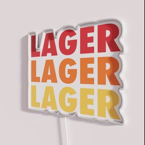 Retro inspired Lager beer bar pub sign in multicolor RGB