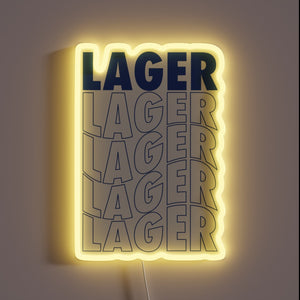 Vibrant RGB Lighting Neon Sign featuring Wavy Lager Beer Design