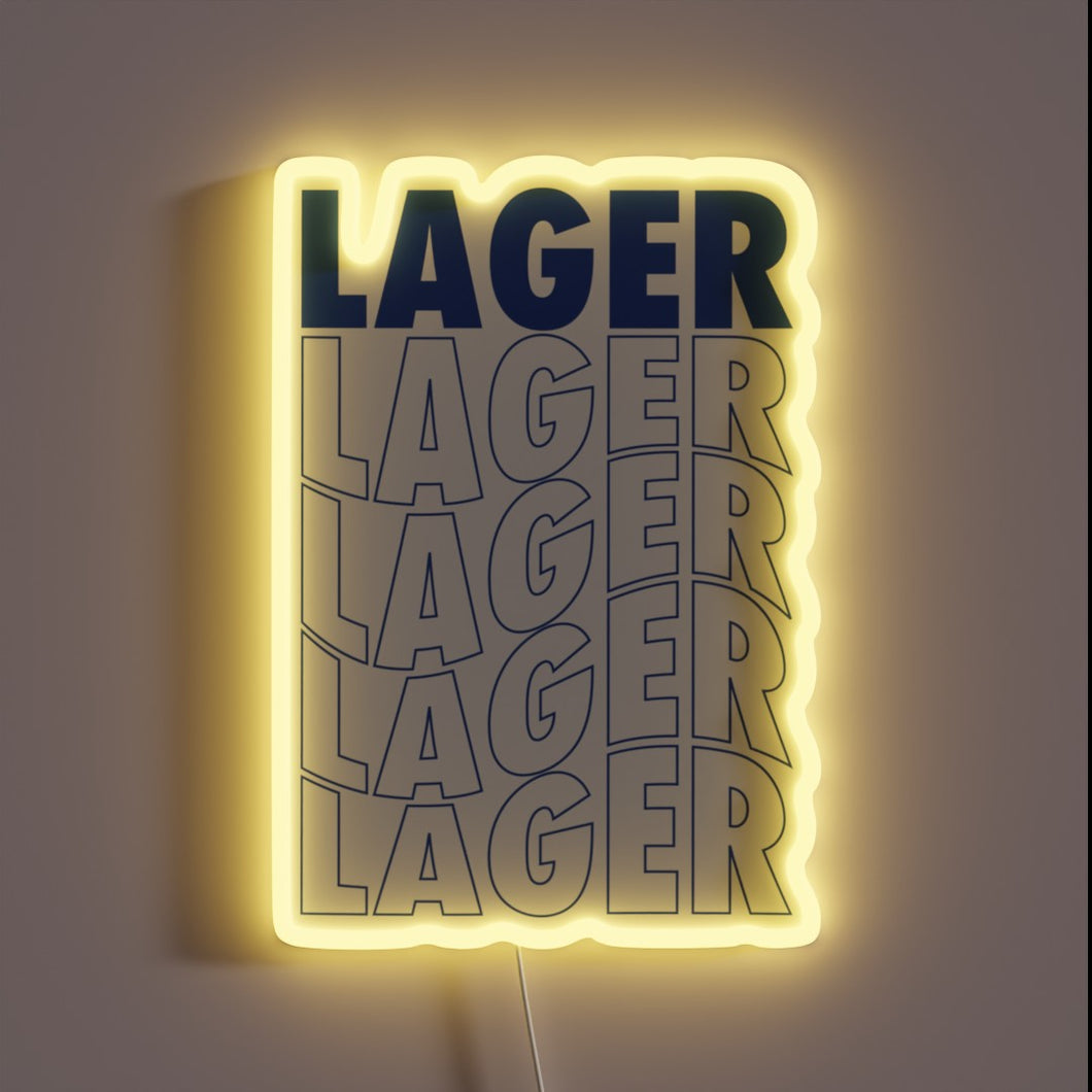 Vibrant RGB Lighting Neon Sign featuring Wavy Lager Beer Design