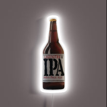 Load image into Gallery viewer, Neon sign of a Lagunitas IPA beer bottle with a white glow.
