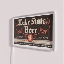 Load image into Gallery viewer, Neon Lake Michigan State Area Sign Decorations for Beer Lovers Only