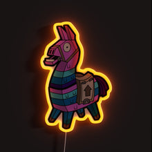 Load image into Gallery viewer, Lama Battle Royale Character RGB neon sign, front view lit, printed on acrylic