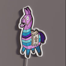 Load image into Gallery viewer, Lama Battle Royale Character RGB neon sign, side view with lights off showing acrylic backing and LED tube