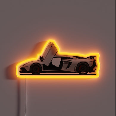Customizable Vector Art of Lamborghini Doors with Neon Accents