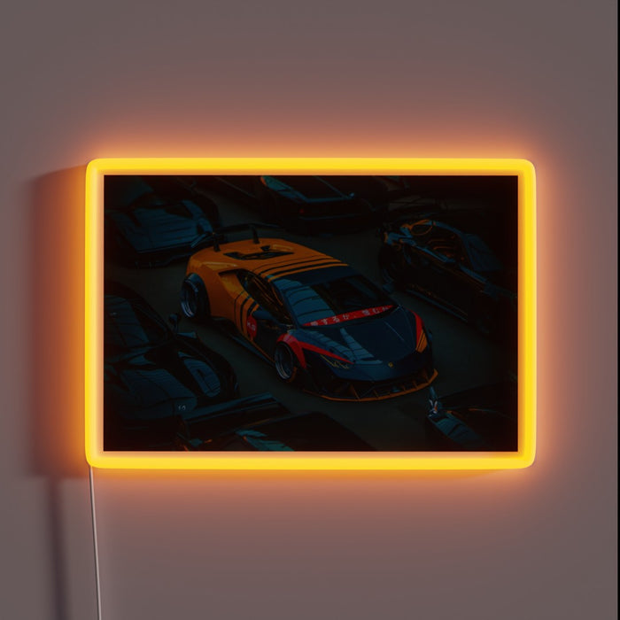 Luxurious Lamborghini Italian Design Motor RGB Neon Art Piece