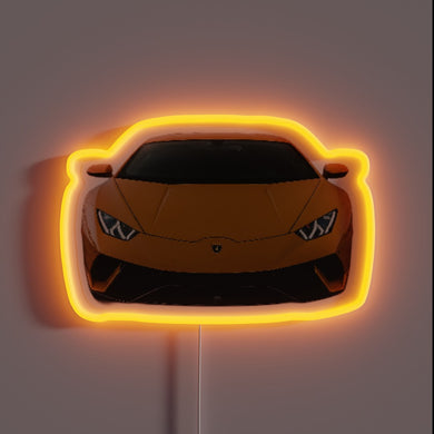 Customizable Lamborghini-inspired RGB neon light with vibrant colors and sleek design.