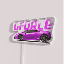 Load image into Gallery viewer, Vibrant Lamborghini Huracan inspired purple and RGB neon light decoration.