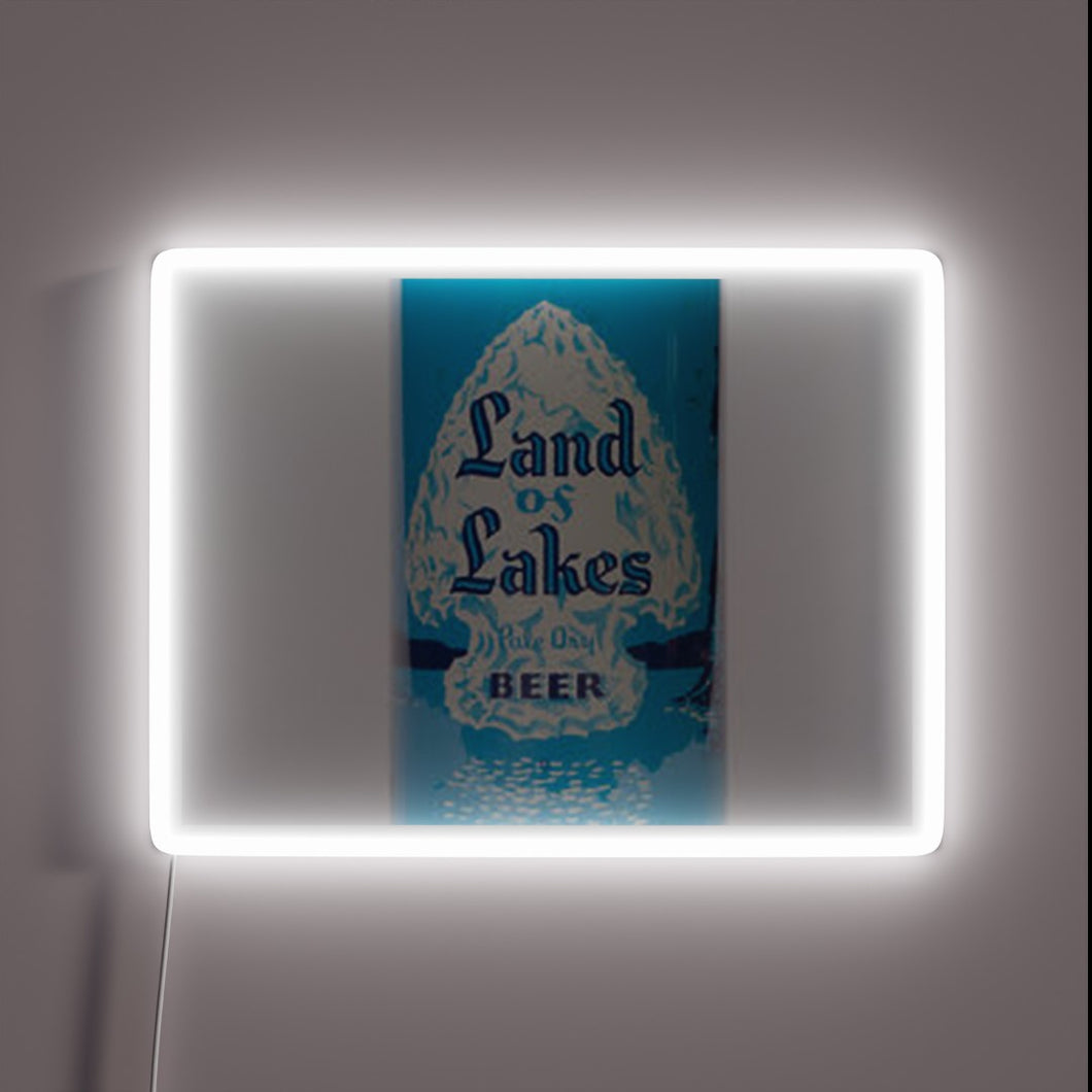 Vibrant LED neon sign in RGB colors of beer