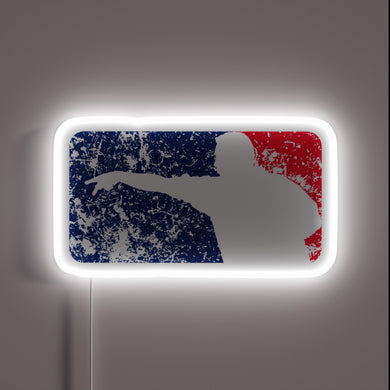 Vibrant Neon Sign Illuminating Passion for League and Competitive Darts