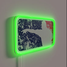 Load image into Gallery viewer, RGB neon sign says League Darts Destroyed in bold letters