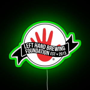 Left Hand Brewing RGB neon sign green