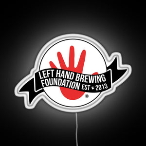 Left Hand Brewing RGB neon sign white 