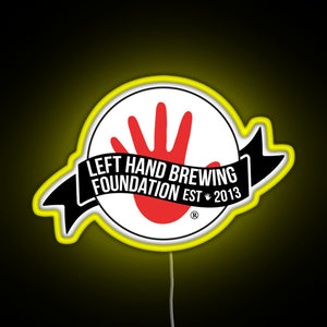 Left Hand Brewing RGB neon sign yellow