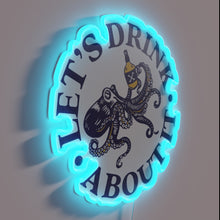 Load image into Gallery viewer, Cheerful octopus-themed RGB neon sign for fun bar decor.