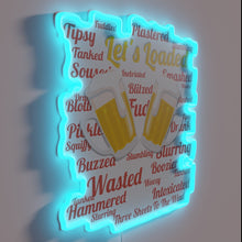 Load image into Gallery viewer, Neon &#39;Let&#39;s Get Loaded&#39; party sign in RGB LED colors