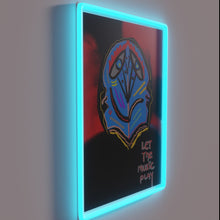 Load image into Gallery viewer, Let the Music Play Vibrant Colorful Neon Wall Art Decoration Sign