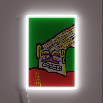Vibrant RGB neon sign that plays your favorite tunes freely.
