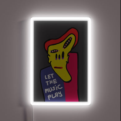Vibrant Music Neon Sign with RGB Colors, Let the Beat Go On.
