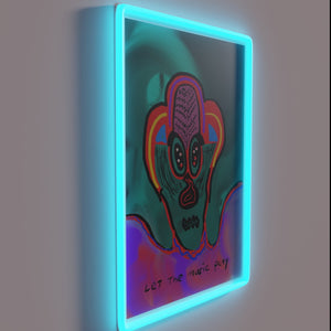 RGB neon sign that lets music set the mood freely.
