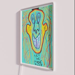 Vibrant colorful music wall decor with RGB neon LED lights