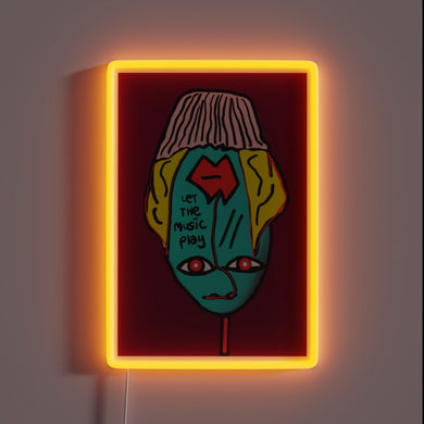 Vibrant RGB LED neon sign with musical inspiration design