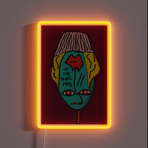Vibrant RGB LED neon sign with musical inspiration design