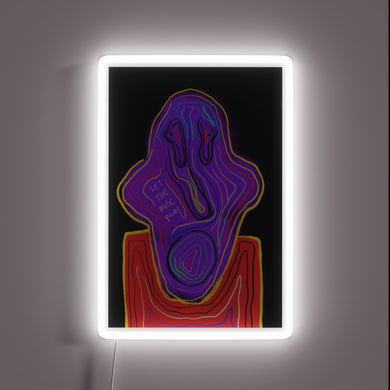 Dreamcatcher inspired LED neon sign with colorful soundwave design