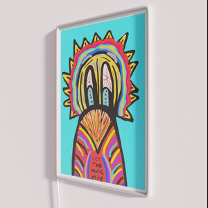 Vibrant RGB Neon Wall Sign with Music Notes Design Artwork