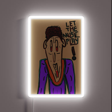 Let the music play with vibrant neon colored lighting ambiance.