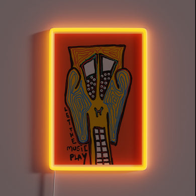 Vibrant RGB neon lighting for musical passion and home decor.