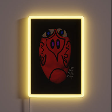 Vibrant RGB neon sign encouraging lively gatherings and energetic celebrations always.