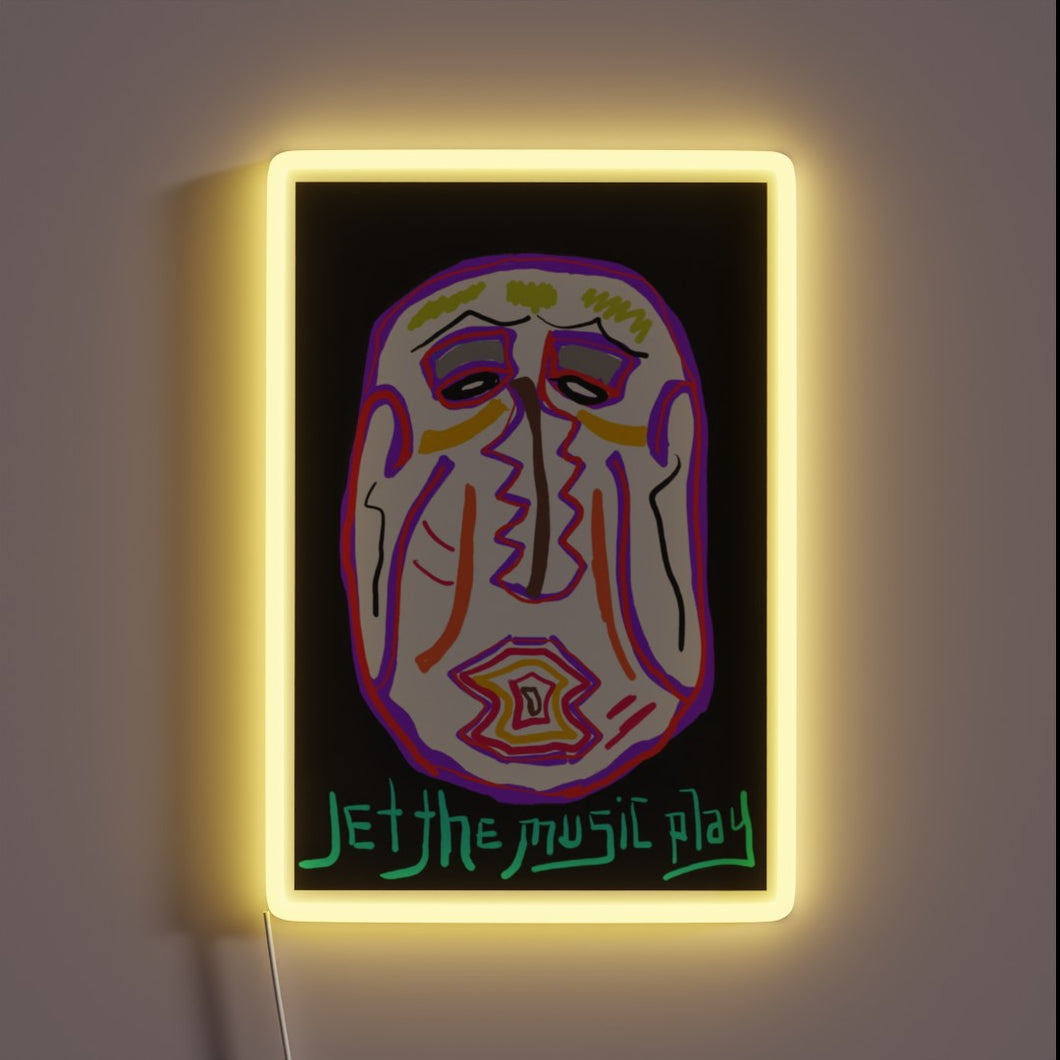 Vibrant RGB neon sign that lets your melodies shine freely.