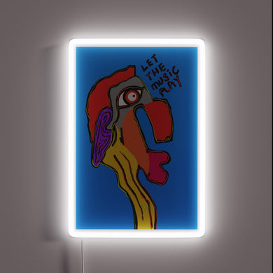 Vibrant Neon Sign with Color-Changing Music Notes Design Illumination