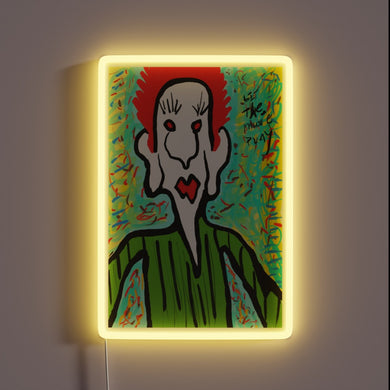 Vibrant RGB neon sign promoting lively atmosphere with musical essence.