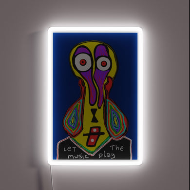 Eye-catching RGB neon sign for music lovers and home decor.