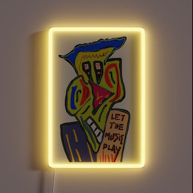 Vibrant RGB glow with motivational music lyrics LED wall decoration.
