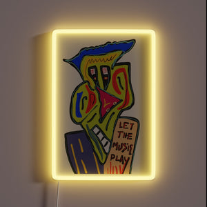 Vibrant RGB glow with motivational music lyrics LED wall decoration.