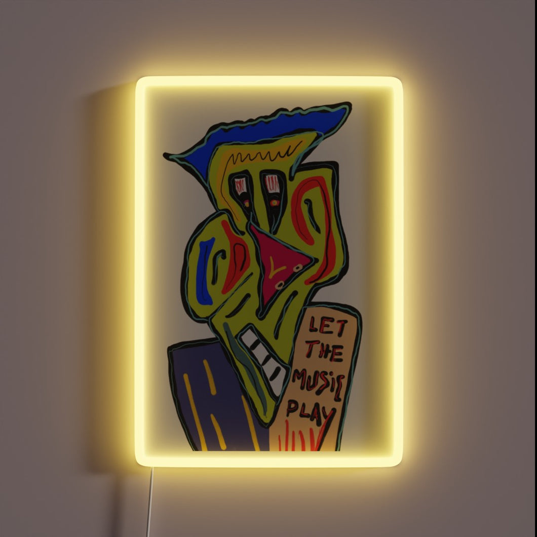 Vibrant RGB glow with motivational music lyrics LED wall decoration.