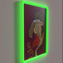 Load image into Gallery viewer, Vibrant Let the Music Play Neon Sign in RGB Colors