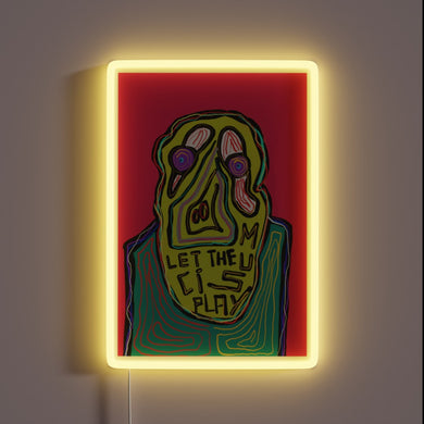 Decorative RGB neon sign that lets music play on.