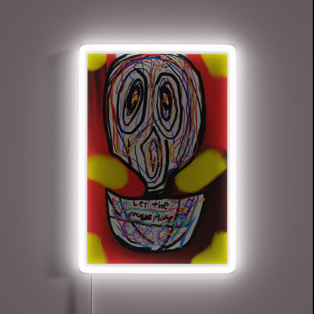 Colorful RGB Neon Sign: Let the Music Play Forever Vibes