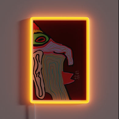 Vibrant RGB LED neon music sign with dynamic lighting effects