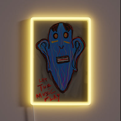 Vibrant RGB neon sign that lets music take center stage