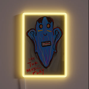 Vibrant RGB neon sign that lets music take center stage