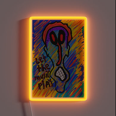 RGB Color-Changing Neon Sign with Musical Notes and Fading Lights