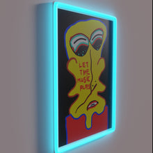 Load image into Gallery viewer, Let the Music Play Neon Sign with Color-Changing RGB Lights